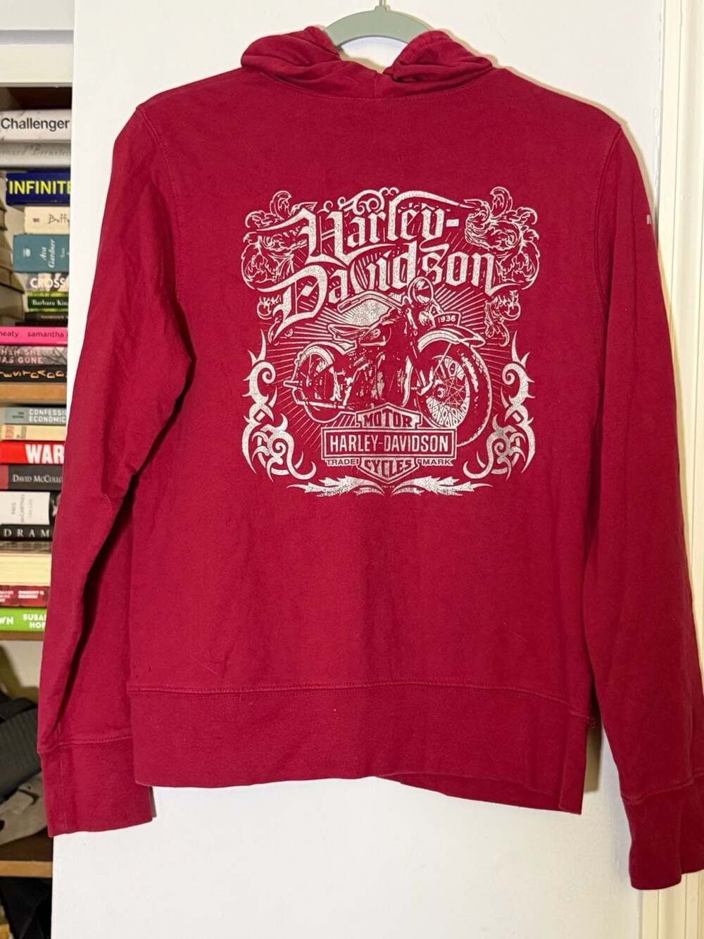 Harley-Davidson Mankato MN Hoodie Size L Red Studded Pocket Pullover